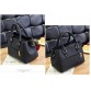 Women’s American European style double purse leather messenger crossbody handbag with tricolor ornament small chain